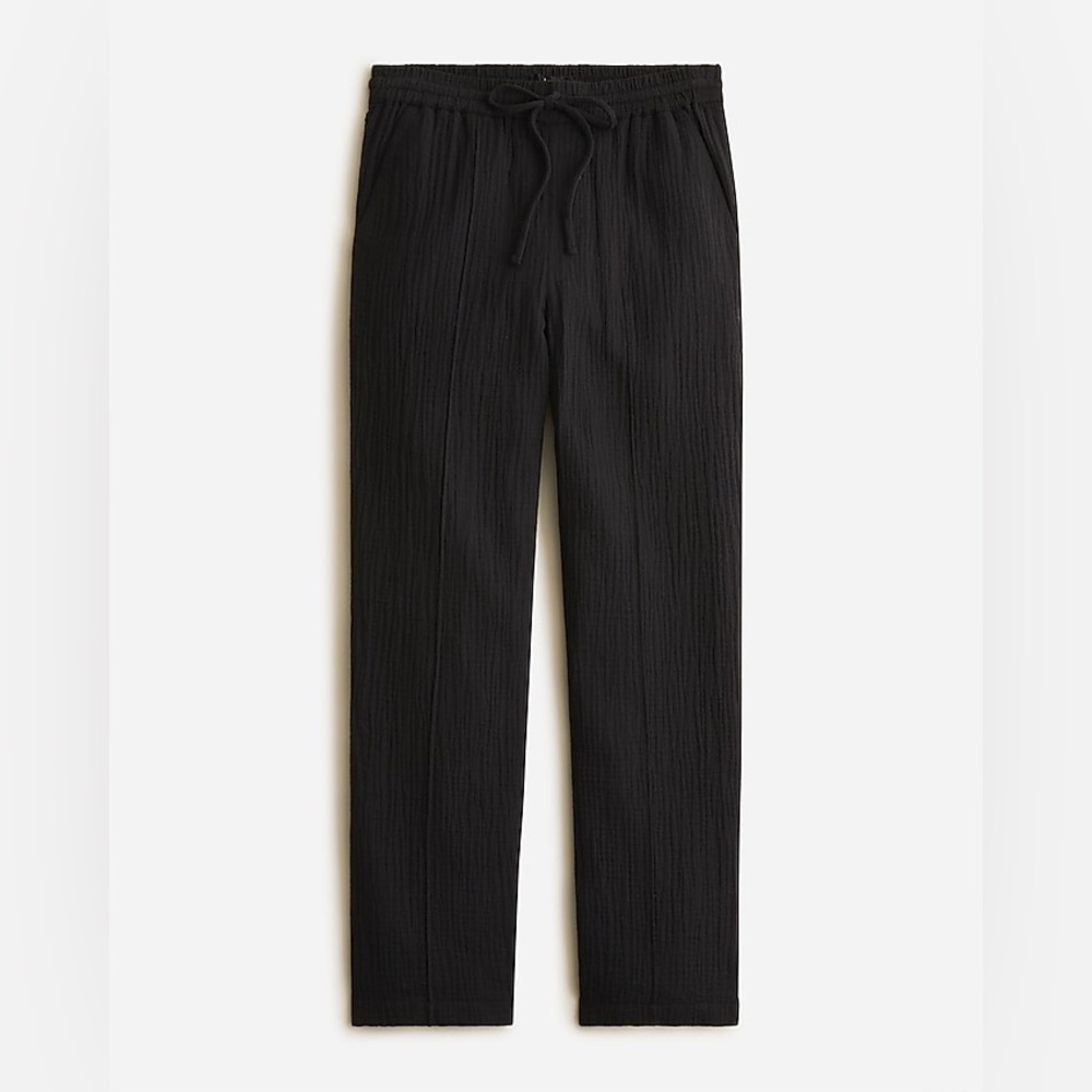 J. Crew New seaside pant in soft gauze in black (Size M)